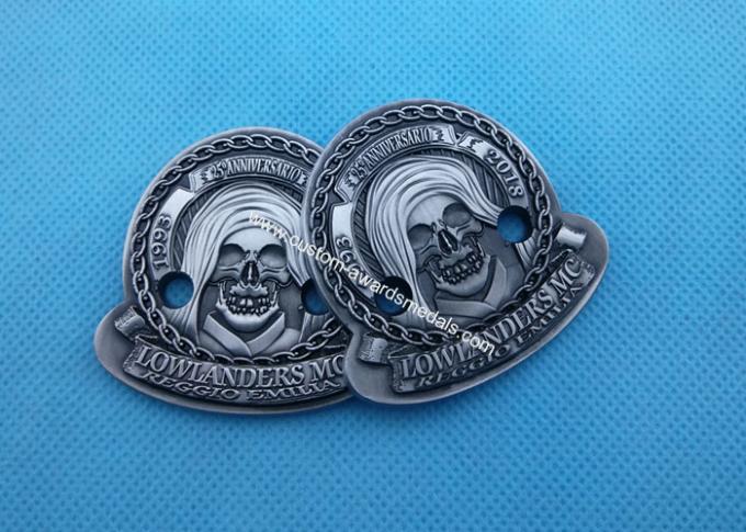 3D Antique Zinc Alloy Imitation Hard Enamel Ring , Military Badges And Pins