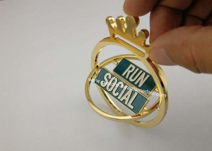 Zinc Alloy Spinning Music Awards Medals With Gold Finishing , GYM Star Honor Medals