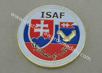 Rope Edge Personalized Coins Zinc Alloy Die Casting Enamel Gold
