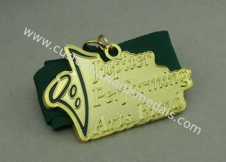 Blue Zinc Alloy Medals 3D Die Casting Brass Plating With Soft Enamel