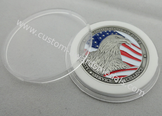 Zinc alloy Metal Double Sided Air Force Coin / Personalized Eagle Coin with Antique Silver Plating