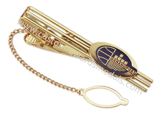 Copper Stamping Danang Port Metal Tie Bar, Personalized Tie Bar With Soft Enamel Filled, Gold Plating