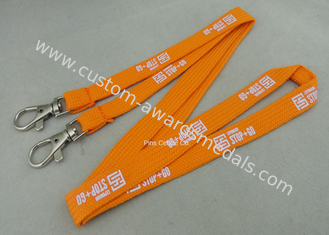 Custom Promotional Polyester Printing Lanyards , Tube Lanyard With Solid Color Printing.