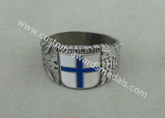 Customized Souvenir Badges , Zinc Alloy Die Casting Imitation Hard Enamel Ring