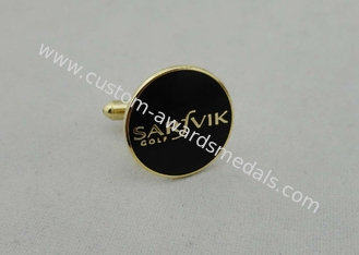 Black Sarfvik Golf Deluxe Stamped Cufflinks With 3d Photo Synthetic Enamel