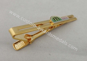 Offset Printing Personalized Tie Bar , Iron Material With Epoxy Metal Border