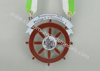 Colorful Ribbon Medals , Die Casting With Soft Enamel , Nickel Plating For Sports