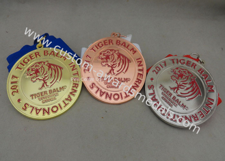 Die Stamped Martial Arts Ribbon Souvenir Medal Brass Material Enamel For Awards