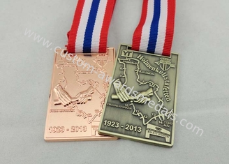 Zinc Alloy Ribbon Medals 3d , Antique Brass Plating For Memorial
