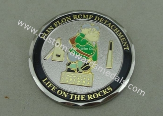Zinc Alloy Personalized Coins , Diamond Cut Edge Army Coin Double Tones Plating