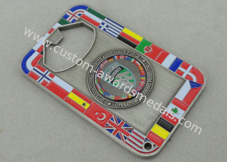 NATO OTAN Metal Personalized Coins With Bottle Opene And Antique Silver Plating