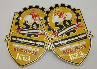 Gold Car Club Stamped Hard Enamel Medals , Customized Running Award Medals
