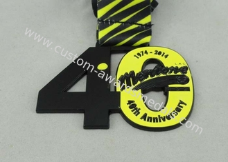 Mentone Printing Ribbon Medals Custom Die Black Plating 80 mm soft enamel