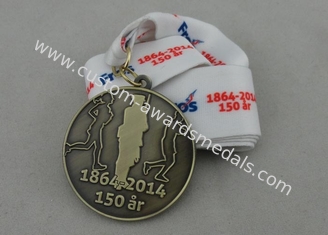 Marathon Sport Meeting Printing Ribbon Medal Antique Brass Plating