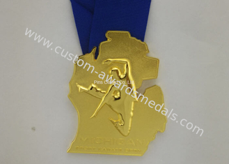 Personalized Enamel Medal Ribbons , Awards Karate Medals Die Casting