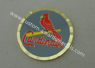 Brass Stamped Soft Enamel Personalized Coins, 2.0 Inch With Diamond Cut Edge