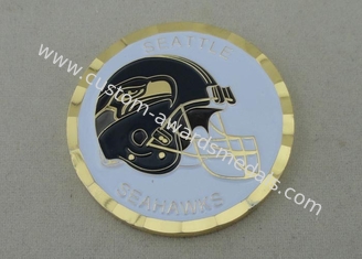Seattle Seahawks Personalized Coins by Brass Stamped with Rope Edge and Box 1.75 Inch
