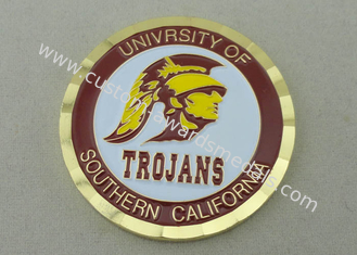 University Of Southern California Brass Stamped Personalized Coins With Diamond Cut Edge