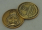Soft Enamel Police Coin Brass Die Stamped Gold With Diamond Edge
