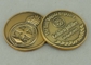 Soft Enamel Police Coin Brass Die Stamped Gold With Diamond Edge