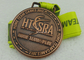Medallion Award Medals , Die Stamped Antique 5K Sport Medals , Hard Enamel Medals