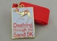 Dashing Sand 5K Enamel Medal With Gold Plating And Ribbon For Sport Meeting