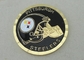 Brass Stamped Personalized Coins With Gold Plating For Awards / Holiday