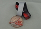 Karate Ribbon Medals , Zinc Alloy Die Casting With Enamel And Antique Copper Plating