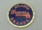 2.5 Inch Personalized Coins By Brass stamped  4.0 mm For Braves