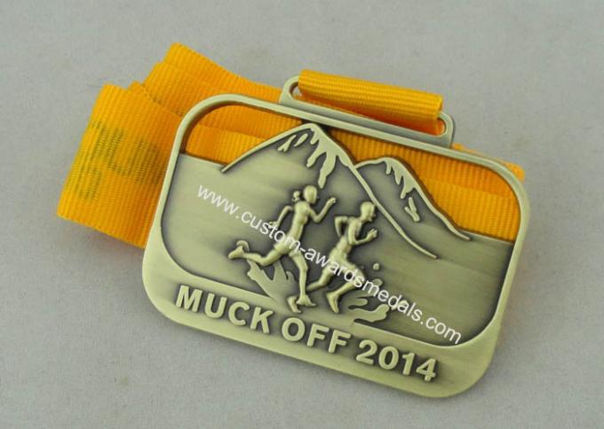 Muck Ribbon 3D Die Casting Running Ribbon Medals For 2014 Muck Off And Antique ...