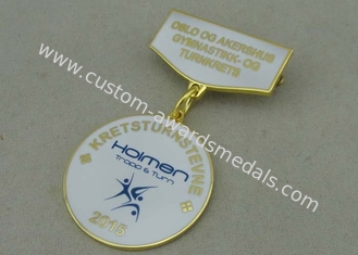 Brass Stamped Awards Medals Gold With Imitation Hard Enamel For Memorial Meeting