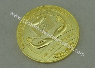 IGMK Personalized Coins , Copper Die Stamped Proof Coin With Double Side 3D And Silver Plating