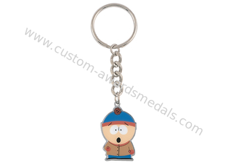 High Quality Iron or Brass or Copper Metal Stamping Promotional Keychain with Soft Enamel