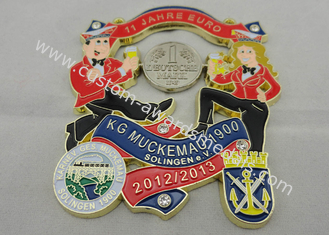 Pewter / Zinc Alloy Die Cast, Die Struck, Stamped Muckemau Carnival Medal with Ribbon