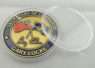 2D or 3D Antique Gold Plating Gary Locke Personalized Coins for Awards, Souvenir, Military