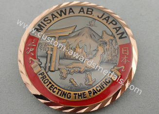 3D Antique Copper Plating Brass American Personalized Coins for Awards, with Diamond Cut Edge