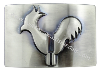 Zinc Alloy Cock Belt Buckle / Custom Made Buckles with Antique Nickel, Gold, Brass Plating for Awards