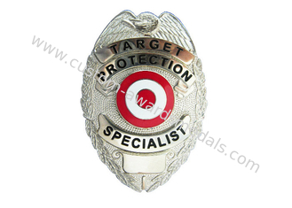 3D Metal Die Stamping Police Badge, Brooch Souvenir Badges with TwoTones Plating