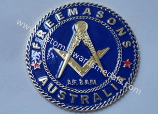 Gold Plating Iron or Brass or Copper A.F. & A.M. Adhesive Badge