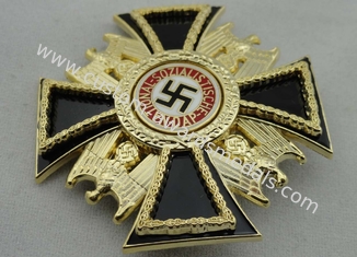 Promotional Souvenir Gift Zinc Alloy / Stainless Steel / Soft PVC Eagle Badge with Gold Plating, Imitation Hard Enamel