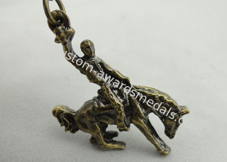 Promotional Gift Fashion Full Relief Horse Man Key Chain, Die Casting with Pewter, Antique Brass