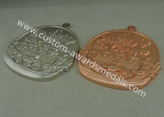 Copper Plating Die Cast Medals Zinc Alloy 3D Karate Medals Without Enamel