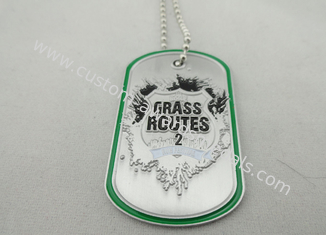 Grass Routes Personalised Dog Tags With Aluminum Stamped, Soft Enamel And Nickel Color Ball Chain