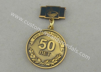 Zinc Alloy Custom Awards Medals Die Costing Antique Gold Double Side 3D Military