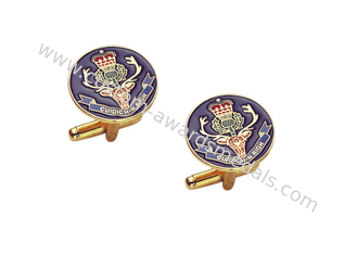 Custom Made Cuidich Right Cufflink, Metal Cufflinks With Brass Stamping With Soft Enamel, Gold Plating
