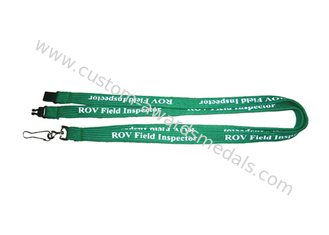 Rov Field Inspector Silk Screen Printing Tubular Lanyard For Id Badge With Safety Break Away Clip