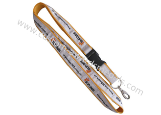 Sun 365 Silk Screen Printing Promotional Lanyards With Stain Band, Metal Ring And Safety Break Away Clip