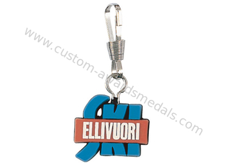 Customized Silicon, Soft Pvc Zipper Puller With Metal Ball Chain, 2D