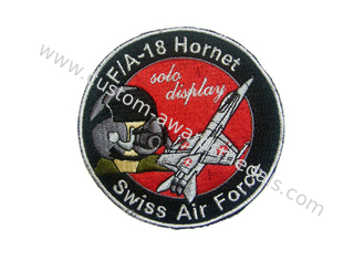 Leather, Felt, Jean Swiss Air Force Embroidery Patch With Iron Glue On Back Side