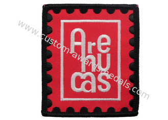 Red Customized Embroidery Patch, Embroider Patch For Garments, Shoes, Uniform
